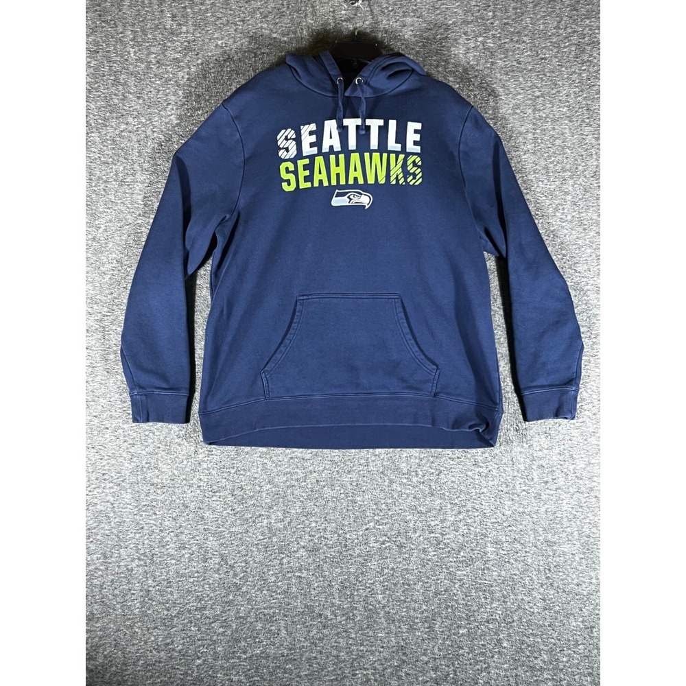 Fanatics Seattle Seahawks Hoodie Mens XXL Navy Blue NFL Football Pullover Logo